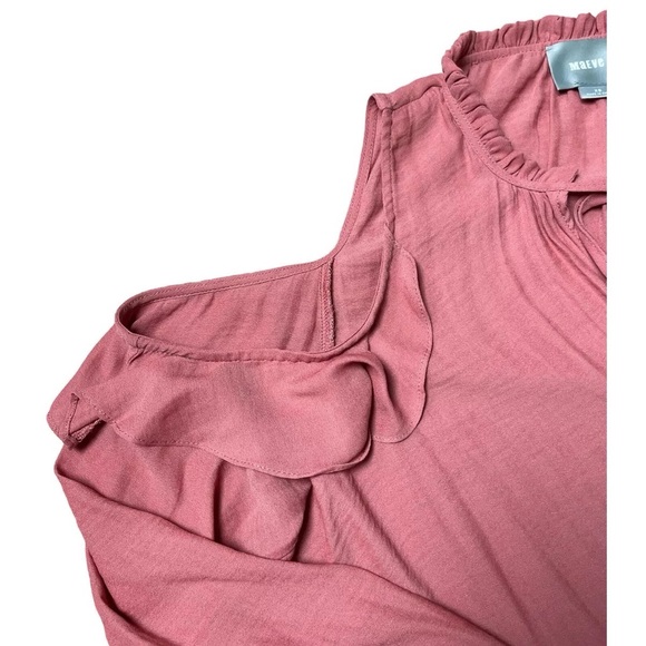 MAEVE Blouse Women XS Coral Cold Shoulder Wrap Front Liesel ANTHROPOLOGIE Top - Picture 5 of 12